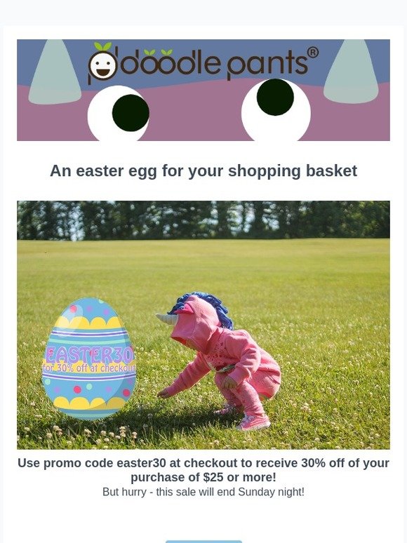 30% off your purchase with this special easter egg!