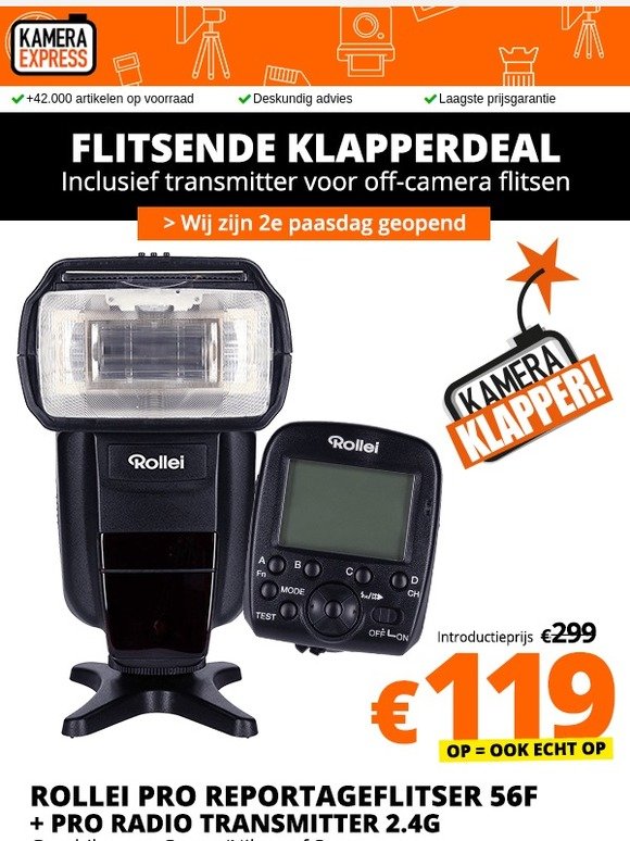 Altijd goed licht met deze krachtige reportageflitser van Rollei