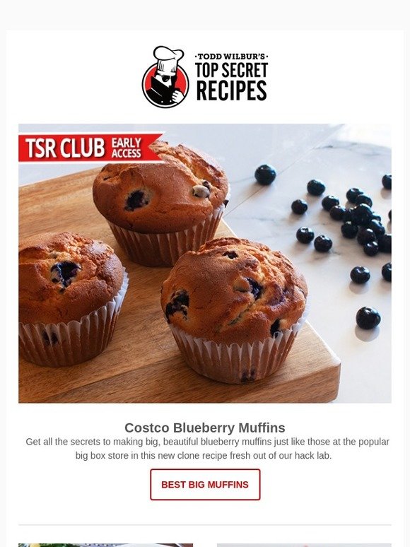 Top Secret Recipes, Inc. fresh hack! Costco Blueberry Muffins, so big
