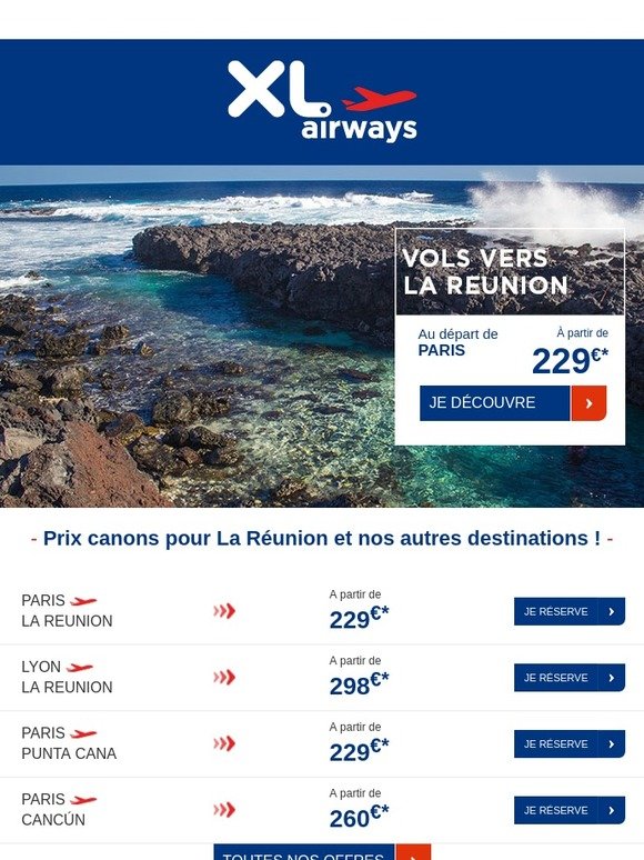 Craquez pour La Réunion ou Punta Cana dès 229€