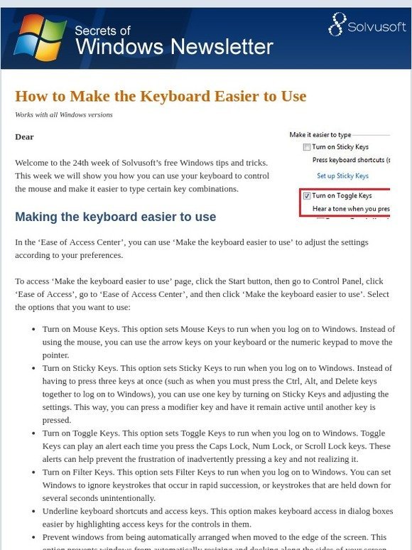 How to Make the Keyboard Easier to Use
