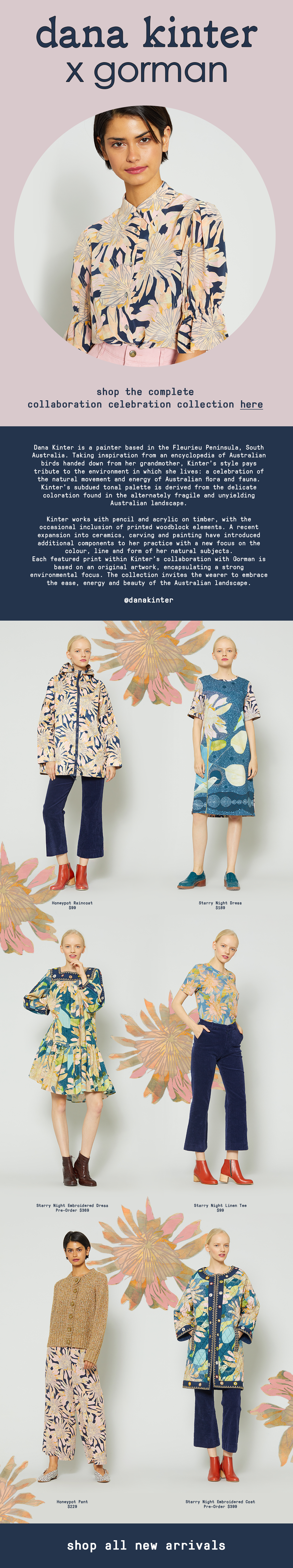 DANA KINTER x gorman + FREE SHIPPING 