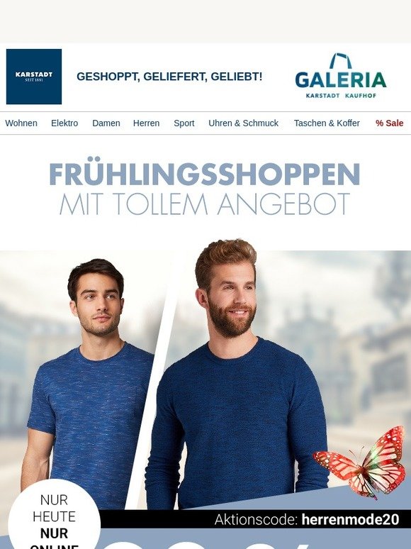 Karstadt Online Shop 😎 Nur heute! 20 auf Herrenmode & Schuhe