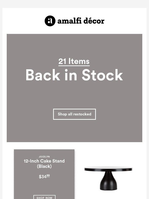 Modern Cake Stands and More Back in Stock