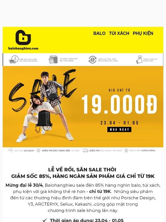 [HOT] Lễ Về Rồi! Săn Balo/Phụ Kiện Chỉ Từ 19K Thôi!!!