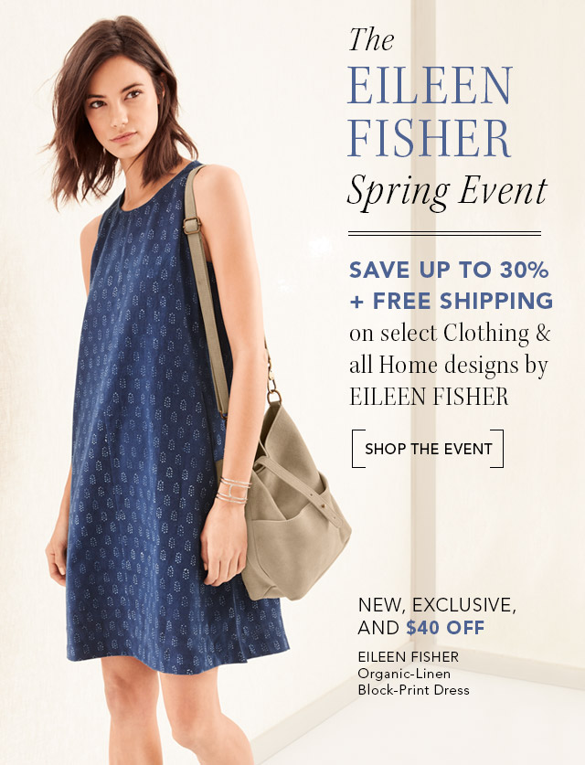 eileen fisher block print dress