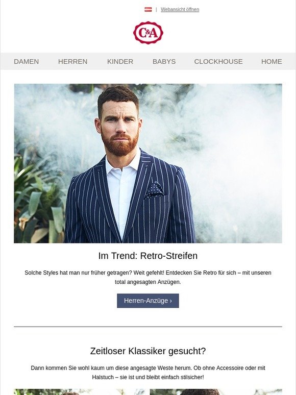Im Trend: Anzüge mit Retro-Streifen