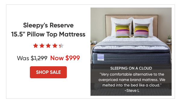 sleepys reserve pillowtop queen