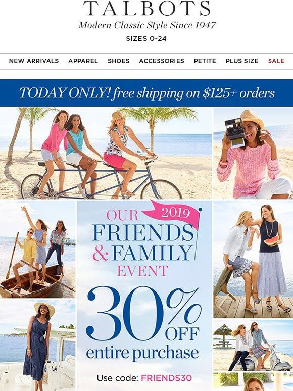 Talbots 30 off EVERYTHING + Free Shipping TODAY! Milled