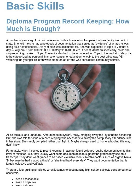 Diploma Program Record Keeping: How Much is Enough?