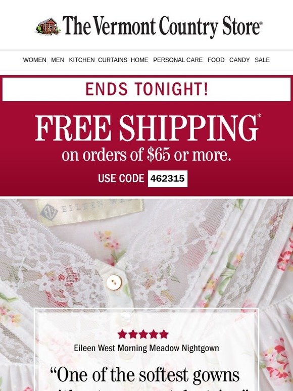 The Vermont Country Store Free Shipping Ends Tonight! Milled