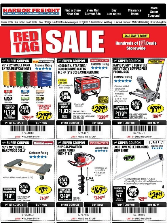 Harbor Freight Tools Red Tag Sale Milled