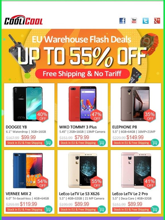 EU Warehouse Free 2-Day Shipping Deals, Up To 55% Off!