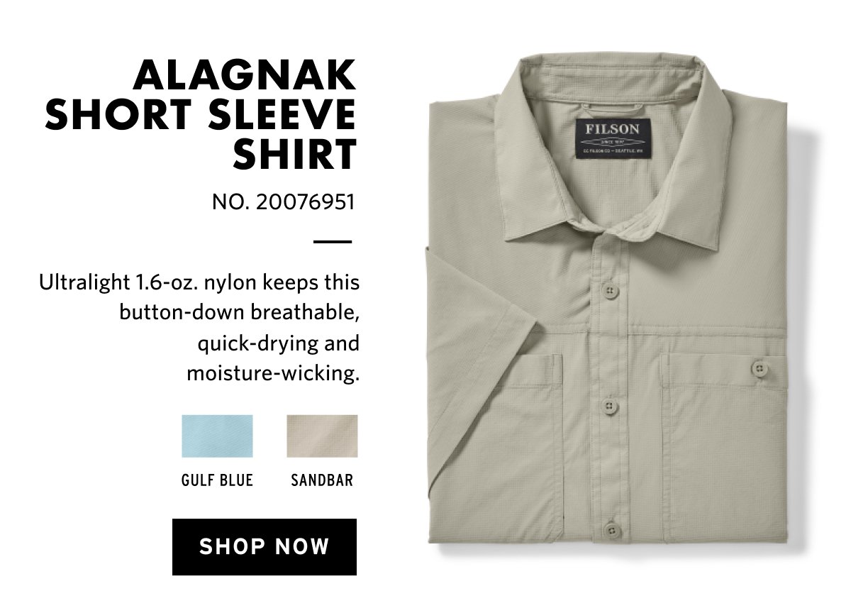 Filson Alagnak Short Sleeve Nylon Shirt Gulf B Size M Filson Showroom Sample