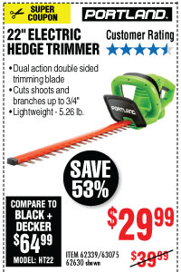 electric hedge trimmer harbor freight