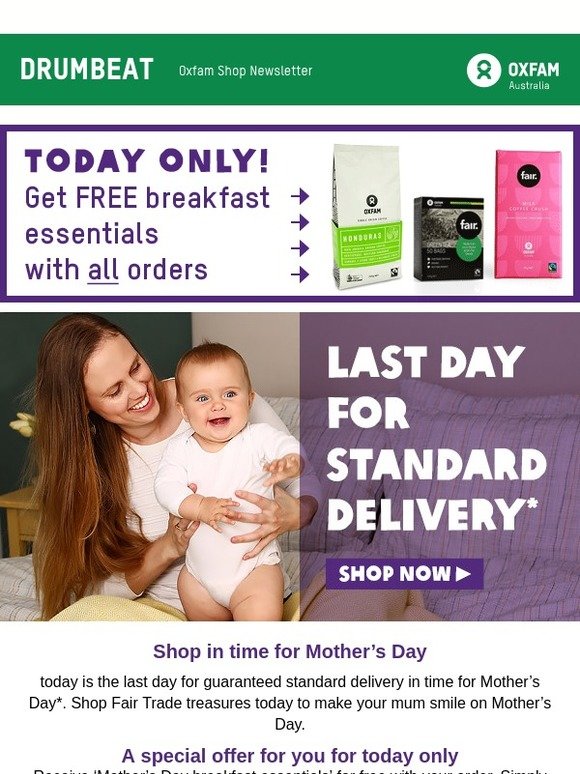🚚 Last day for Mother's Day standard delivery