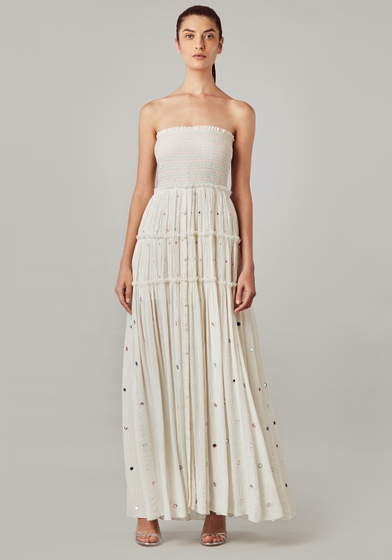 rococo sand melody strapless dress