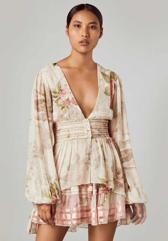 rococo sand melody strapless dress