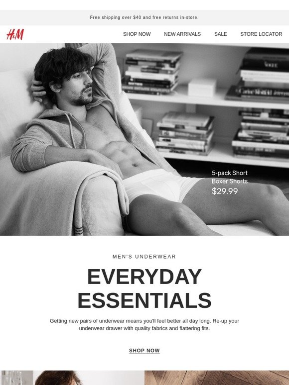 H&M MEN'S UNDERWEAR Milled