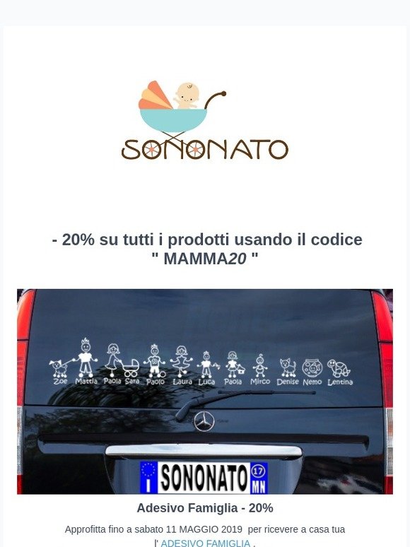 Adesivi Famiglia e tutti gli altri prodotti scontati del 20%