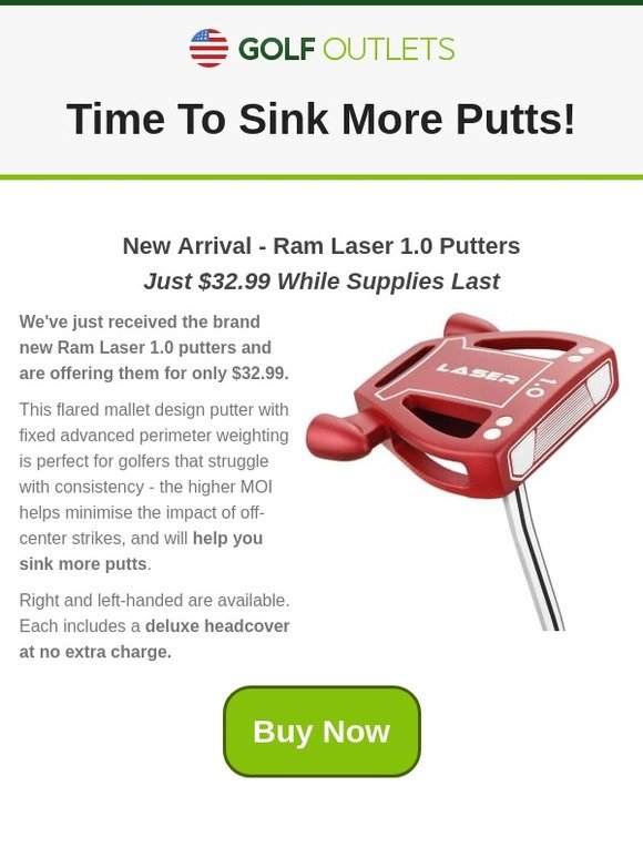 Golf Outlets BRAND NEW Ram Laser Putter just 32.99 Milled