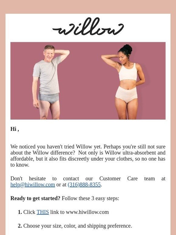 Claim your offer for 10 FREE pairs of Willow!