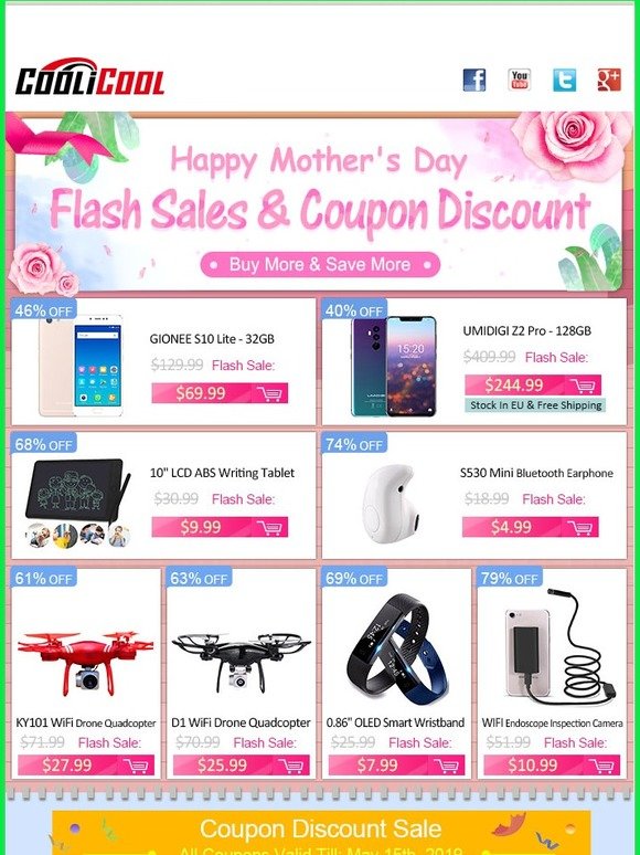 Mother's Day Specials: Flash Sale + Coupon Discount, Buy More & Save More!