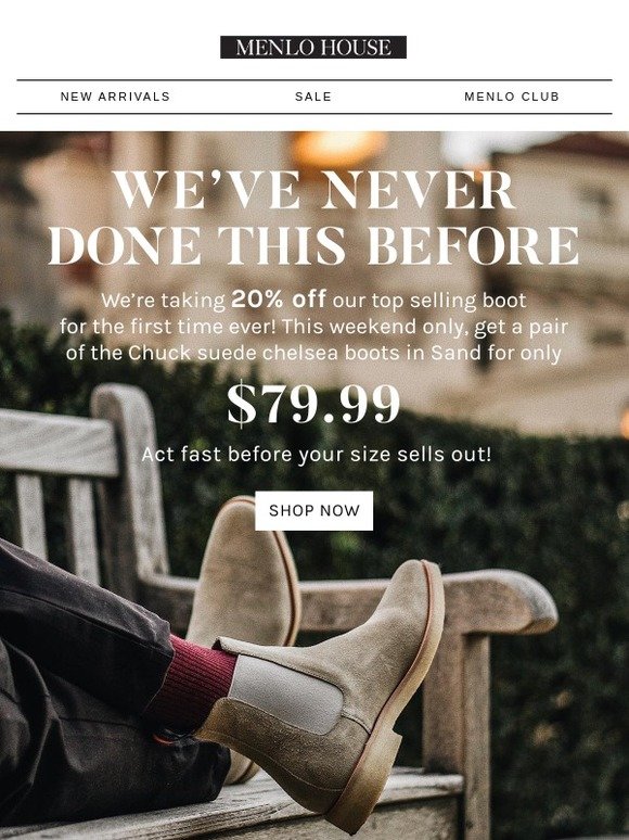 THREE DAYS ONLY! The King of Chelsea Boots is only $79!
