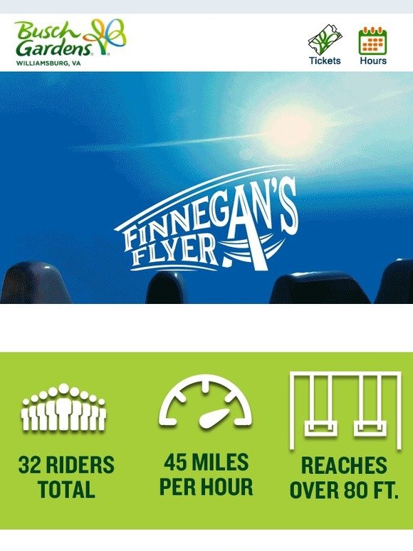 Busch Gardens Finnegan's Flyer is Now Open! Milled