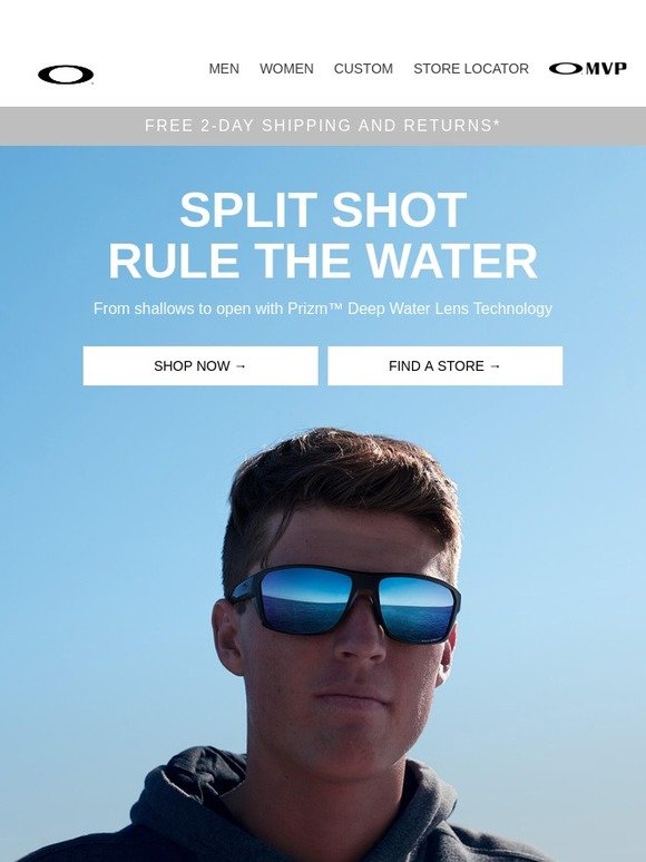 oakley split shot on face