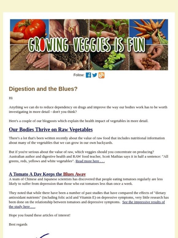 Two Healthy Reasons for Growing and Eating More Veggies