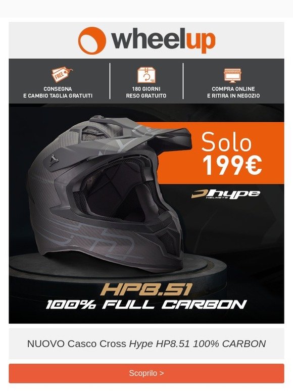 WheelUp: 🔥 Nuovo casco Cross HP8.51 🔥 100% Carbon | Milled