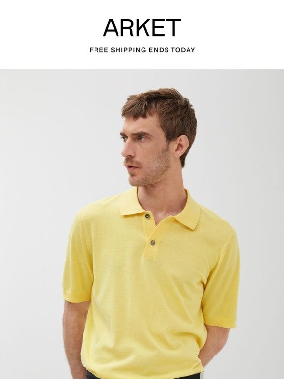 arket cotton linen polo shirt