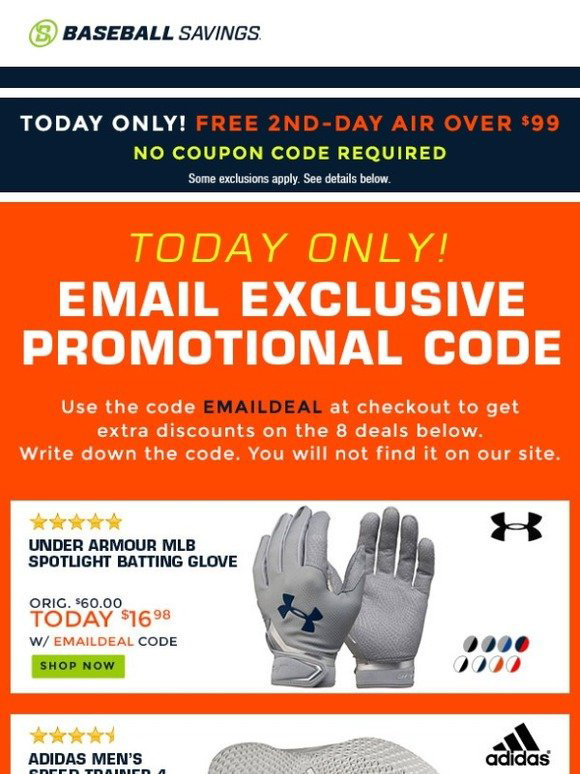 Baseball Savings Email Exclusive Promotional Code Inside Milled