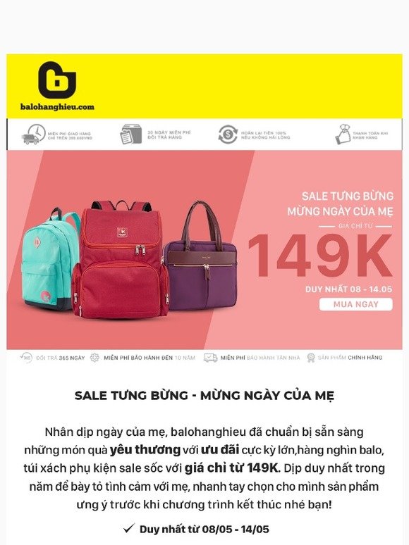 [Đừng Bỏ Lỡ] Sale Tưng Bừng - Mừng Ngày Của Mẹ!