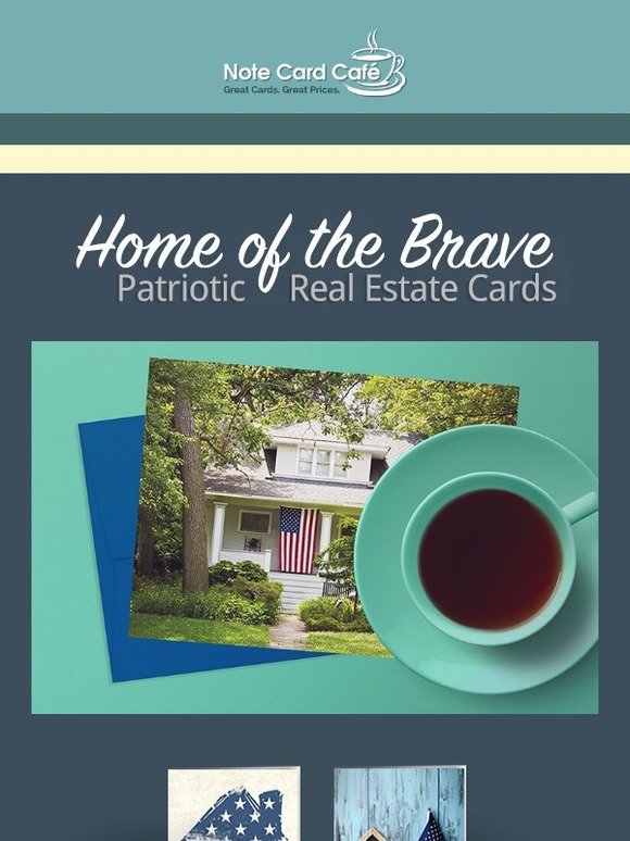 House of Attractive real estate cards with a patriotic theme Milled