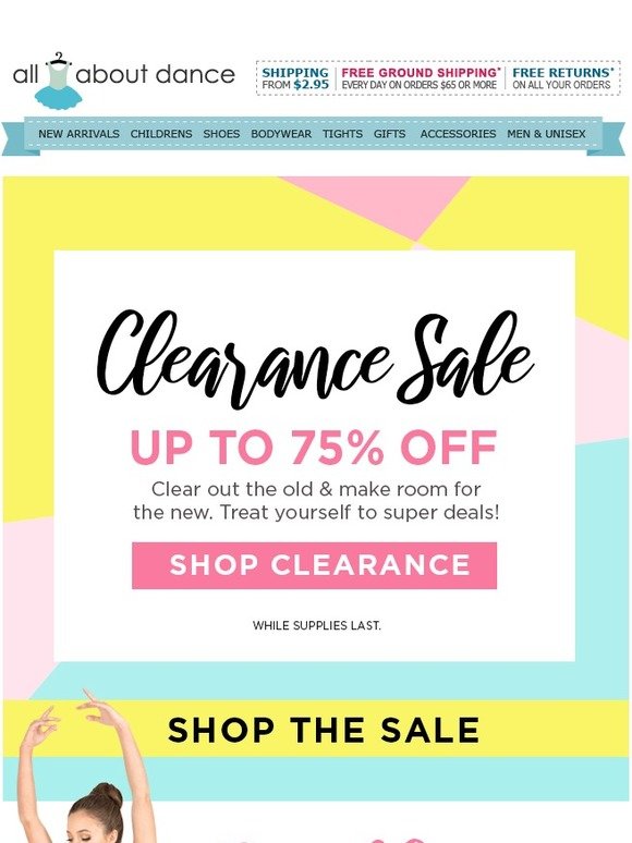 End of Season Clearance! Up to 75% Off Now