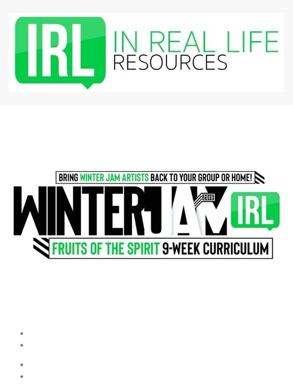 Welcome To IRL Resources - Your Winter Jam Curriculum Starts Now