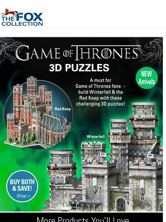 Foxcollection Game Of Thrones 3d Puzzles Build Winterfell And The Red Keep Milled