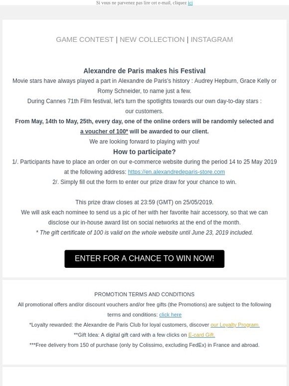Game contest Kick-off : Alexandre de Paris makes his Festival!