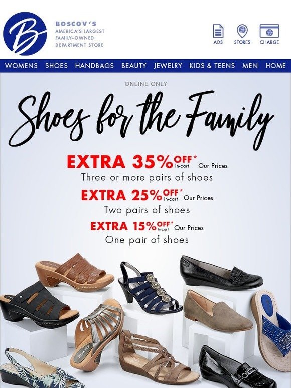 Boscov's Love Shoes? Shop Our Online Only, Extra Discount