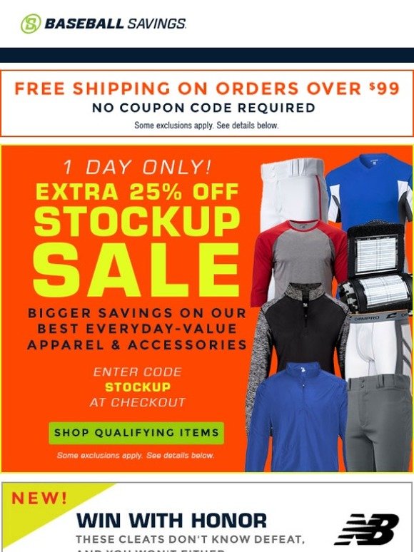 Baseball Savings 1Day Stock Up Sale! Save BIG! Milled