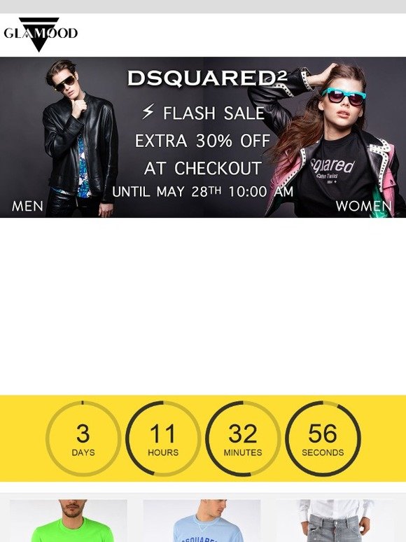 ⚡ DSQUARED2 FLASH SALE: Extra 30% Off on all the items already discounted up to 65%