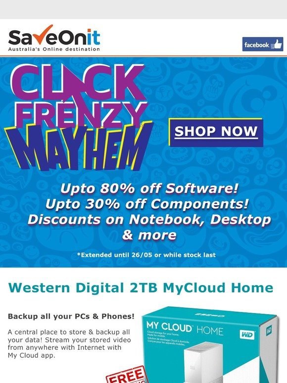 Click Frenzy Offers! 1TB NVME SSD $179, Norton Deluxe $15, WD 2TB MyCloud $129, HP 14" Probook $769 and more!