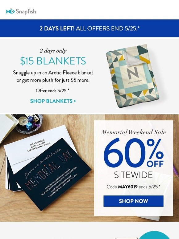 60% OFF SITEWIDE + $15 BLANKETS 