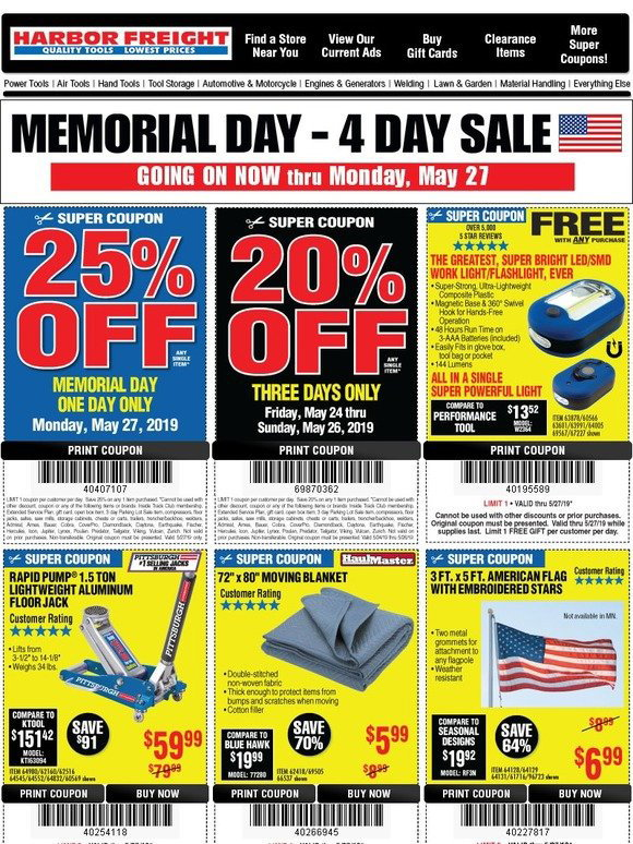 44 harbor freight coupon memorial day