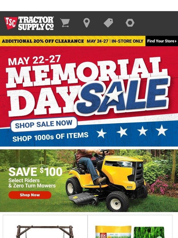 Tractor Supply Company Two Days Left To Shop The Memorial Day Sale Milled