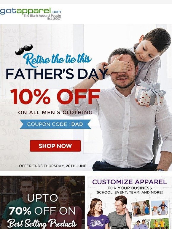 Plan ahead for Father's day & avail 10% discount!