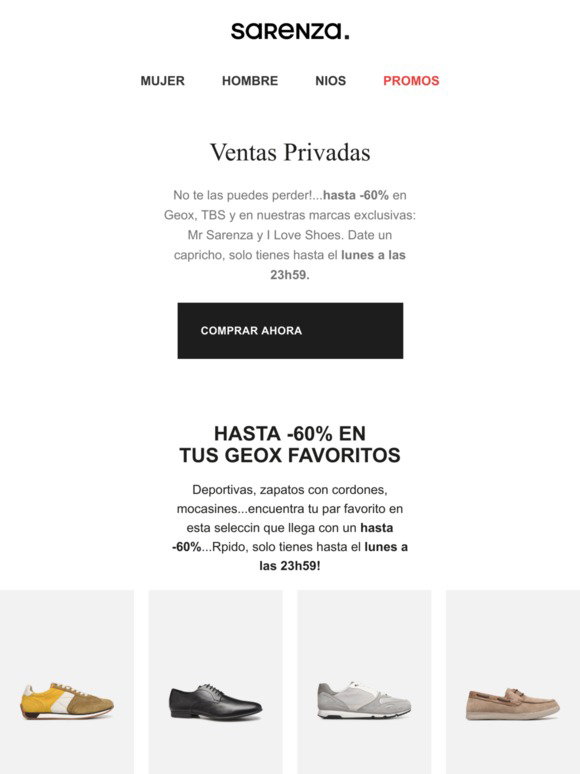 Sarenza ES: Geox, TBS y nuestras marcas exclusivas hasta -60% ❤ | Milled
