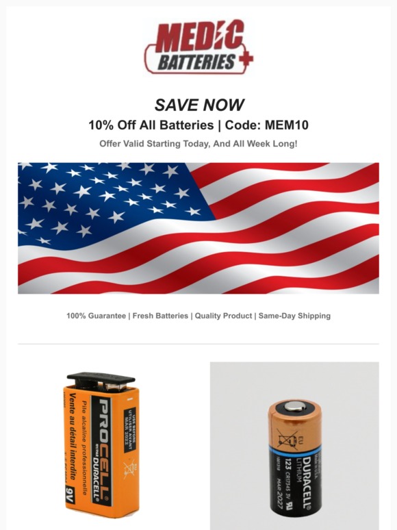 10% off all batteries starting today!